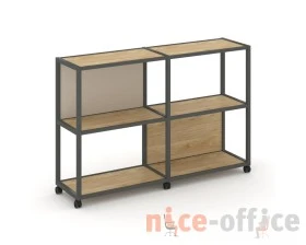 Стеллаж 3 уровня 2 секции VR.LT-STK-312.08 1570x400x1046 Шелф Мобайл / Shelf Mobile images