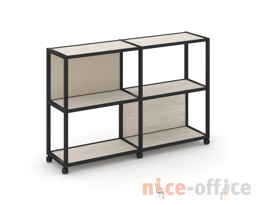 Стеллаж 3 уровня 2 секции VR.LT-STK-312.08 1570x400x1046 Шелф Мобайл / Shelf Mobile