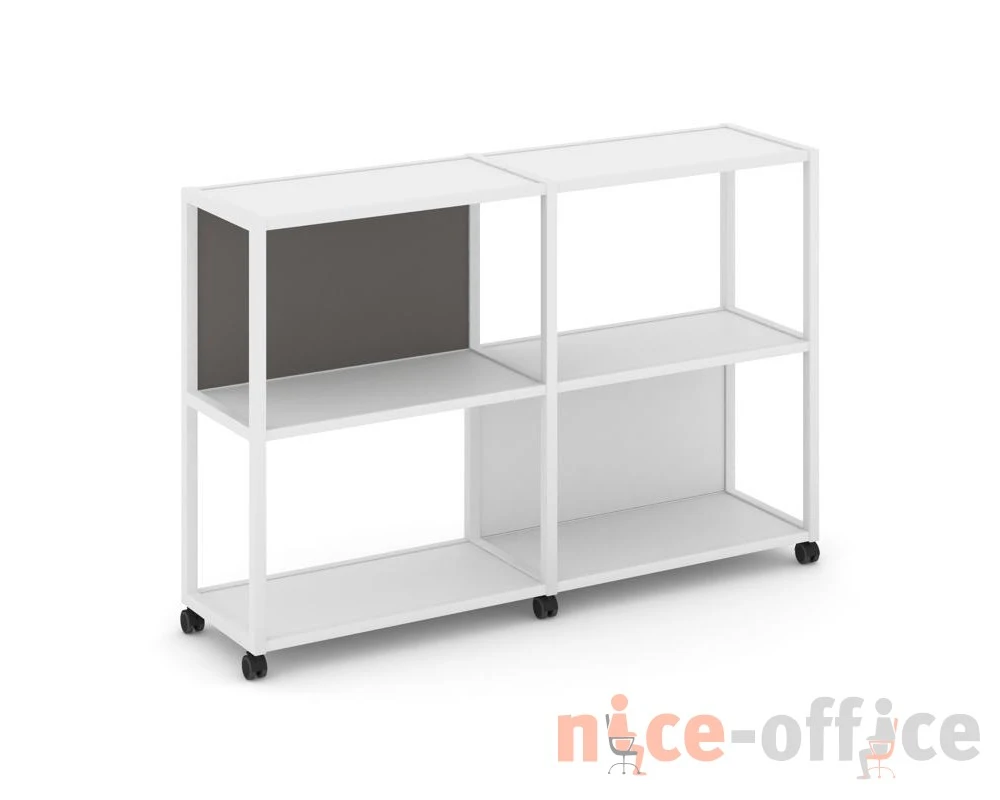 Стеллаж 3 уровня 2 секции VR.LT-STK-312.08 1570x400x1046 Шелф Мобайл / Shelf Mobile