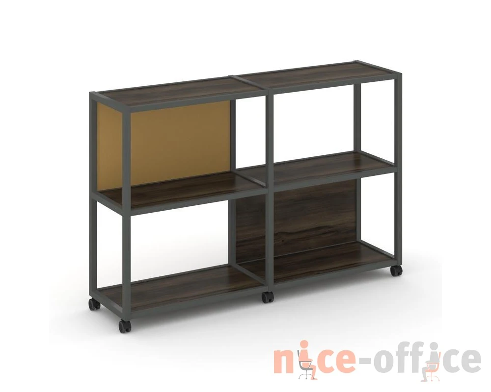 Стеллаж 3 уровня 2 секции VR.LT-STK-312.08 1570x400x1046 Шелф Мобайл / Shelf Mobile