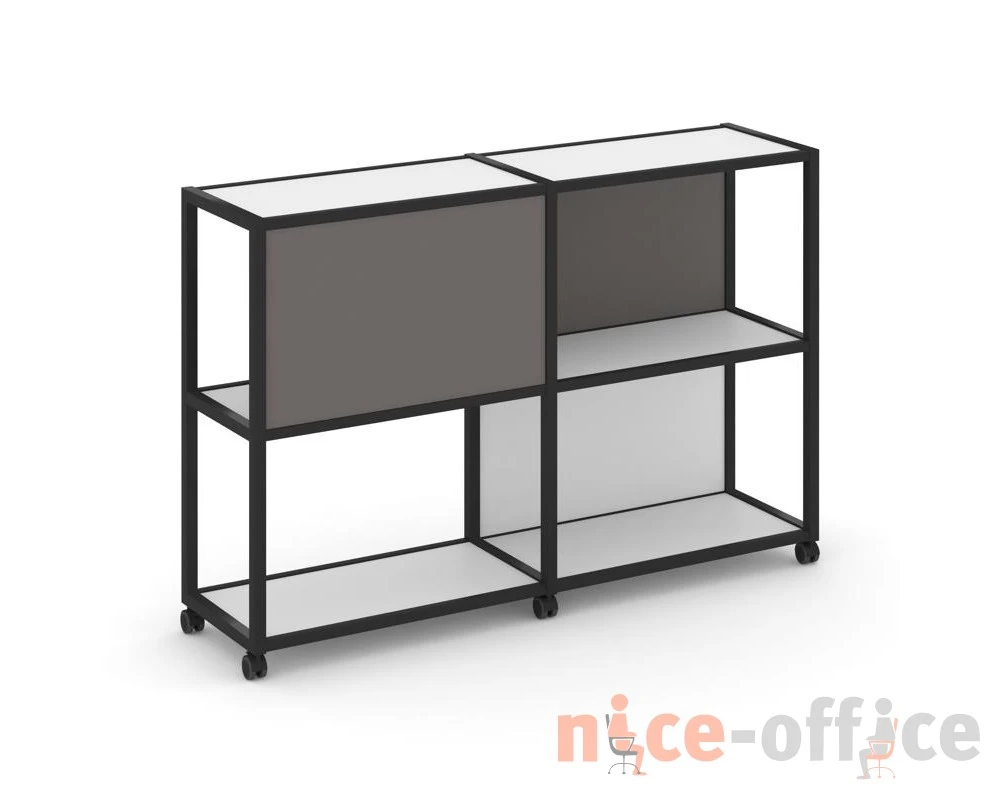 Стеллаж 3 уровня 2 секции VR.LT-STK-313.08 1570x400x1046 Шелф Мобайл / Shelf Mobile