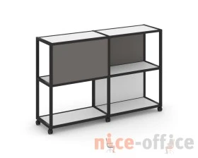 Стеллаж 3 уровня 2 секции VR.LT-STK-313.08 1570x400x1046 Шелф Мобайл / Shelf Mobile images
