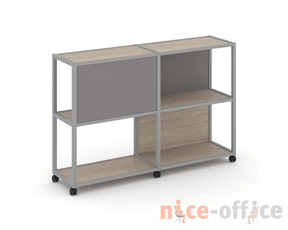 Стеллаж 3 уровня 2 секции VR.LT-STK-313.08 1570x400x1046 Шелф Мобайл / Shelf Mobile