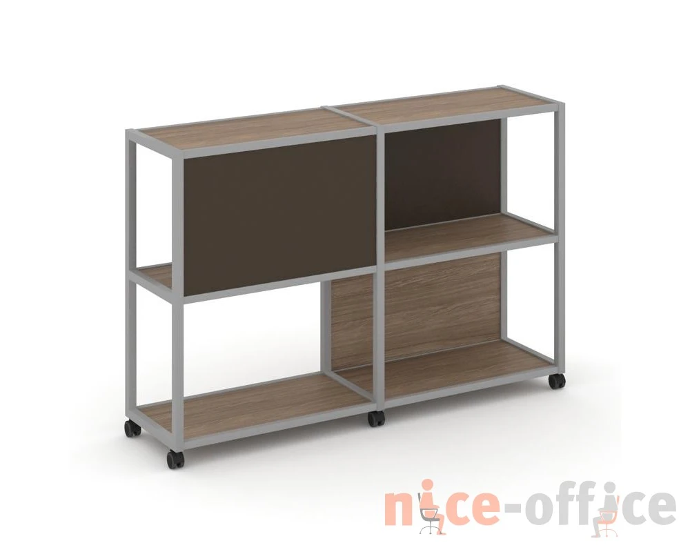 Стеллаж 3 уровня 2 секции VR.LT-STK-313.08 1570x400x1046 Шелф Мобайл / Shelf Mobile