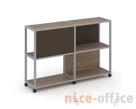 Стеллаж 3 уровня 2 секции VR.LT-STK-313.08 1570x400x1046 Шелф Мобайл / Shelf Mobile images