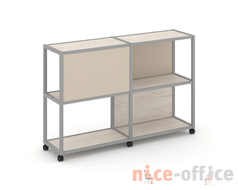 Стеллаж 3 уровня 2 секции VR.LT-STK-313.08 1570x400x1046 Шелф Мобайл / Shelf Mobile