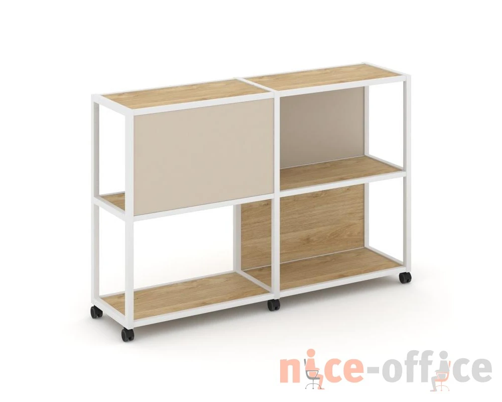 Стеллаж 3 уровня 2 секции VR.LT-STK-313.08 1570x400x1046 Шелф Мобайл / Shelf Mobile