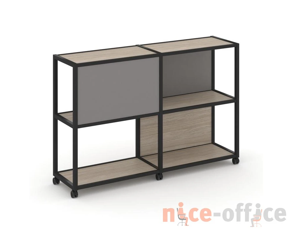 Стеллаж 3 уровня 2 секции VR.LT-STK-313.08 1570x400x1046 Шелф Мобайл / Shelf Mobile