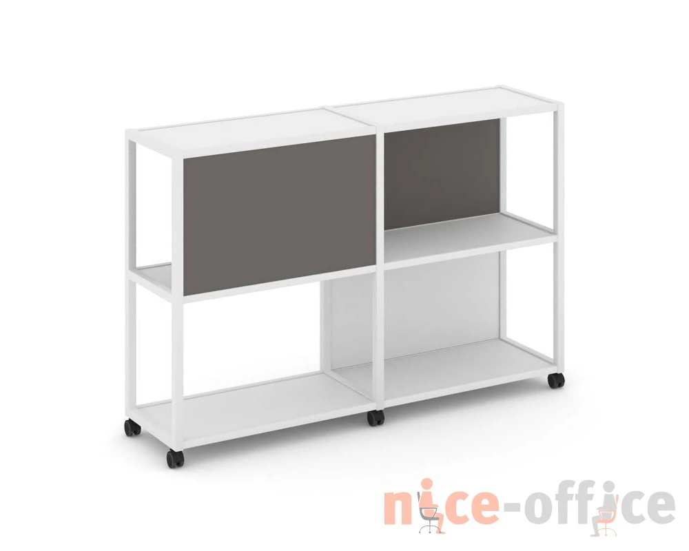 Стеллаж 3 уровня 2 секции VR.LT-STK-313.08 1570x400x1046 Шелф Мобайл / Shelf Mobile