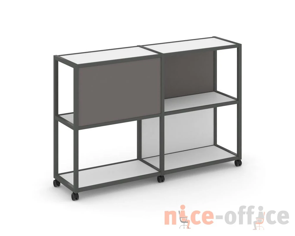Стеллаж 3 уровня 2 секции VR.LT-STK-313.08 1570x400x1046 Шелф Мобайл / Shelf Mobile