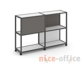 Стеллаж 3 уровня 2 секции VR.LT-STK-313.08 1570x400x1046 Шелф Мобайл / Shelf Mobile images