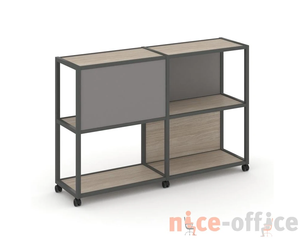 Стеллаж 3 уровня 2 секции VR.LT-STK-313.08 1570x400x1046 Шелф Мобайл / Shelf Mobile