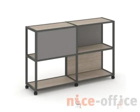 Стеллаж 3 уровня 2 секции VR.LT-STK-313.08 1570x400x1046 Шелф Мобайл / Shelf Mobile images