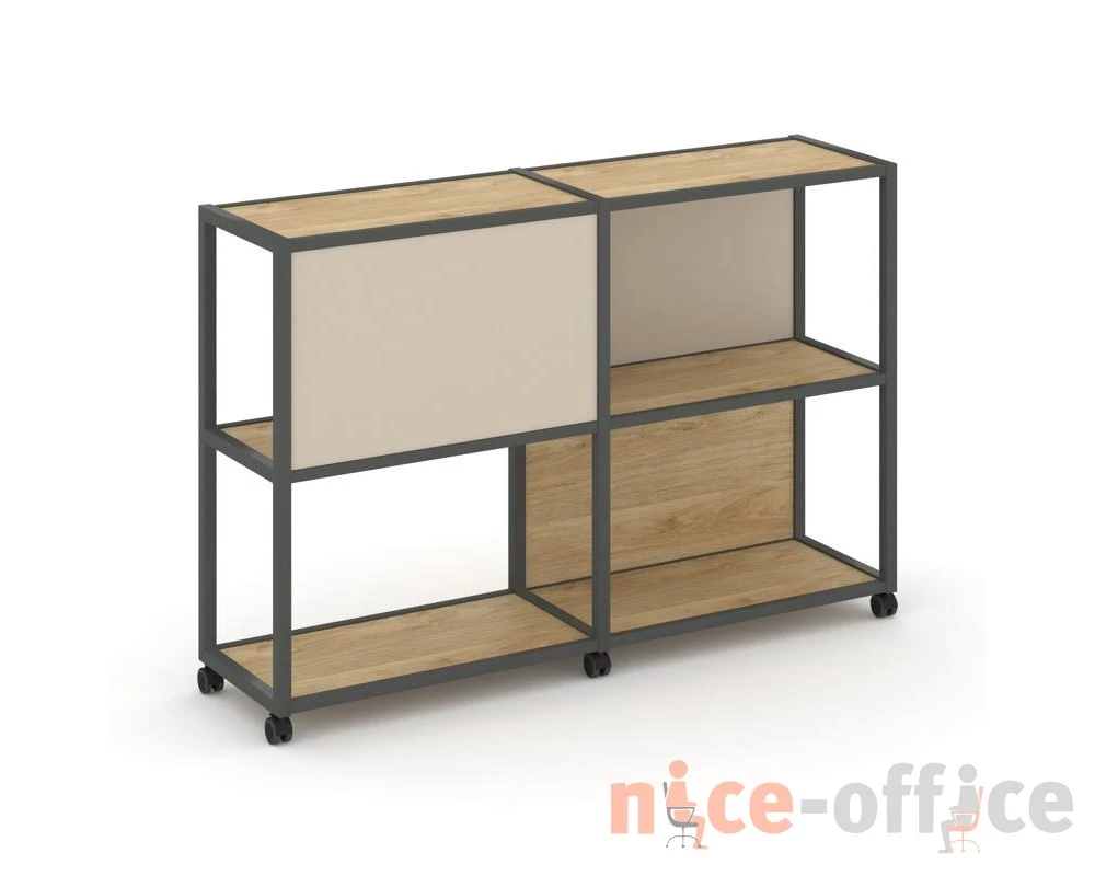 Стеллаж 3 уровня 2 секции VR.LT-STK-313.08 1570x400x1046 Шелф Мобайл / Shelf Mobile