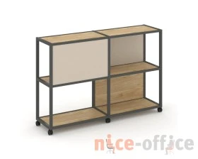 Стеллаж 3 уровня 2 секции VR.LT-STK-313.08 1570x400x1046 Шелф Мобайл / Shelf Mobile images