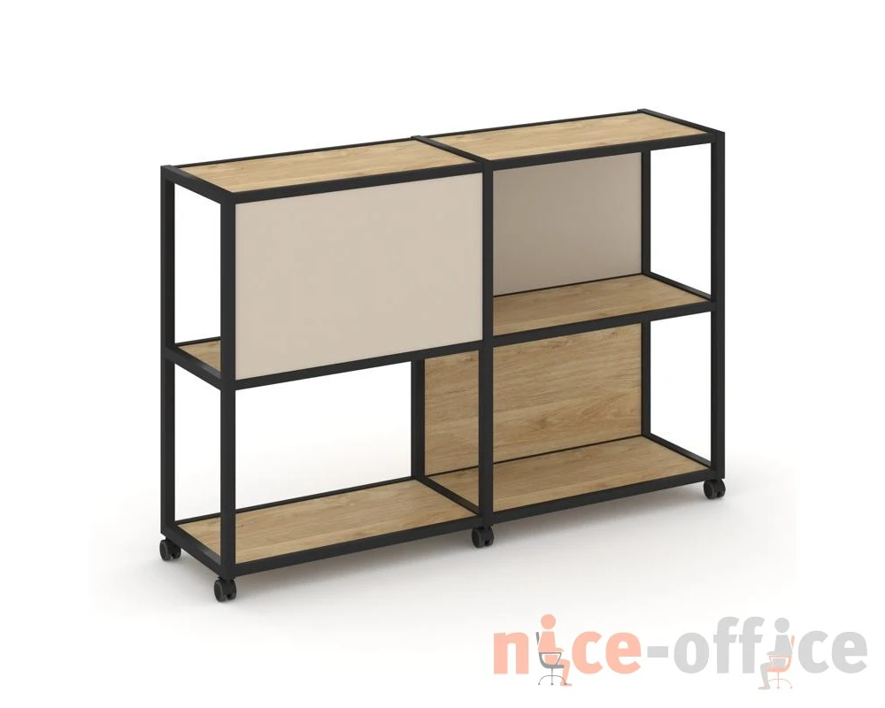 Стеллаж 3 уровня 2 секции VR.LT-STK-313.08 1570x400x1046 Шелф Мобайл / Shelf Mobile