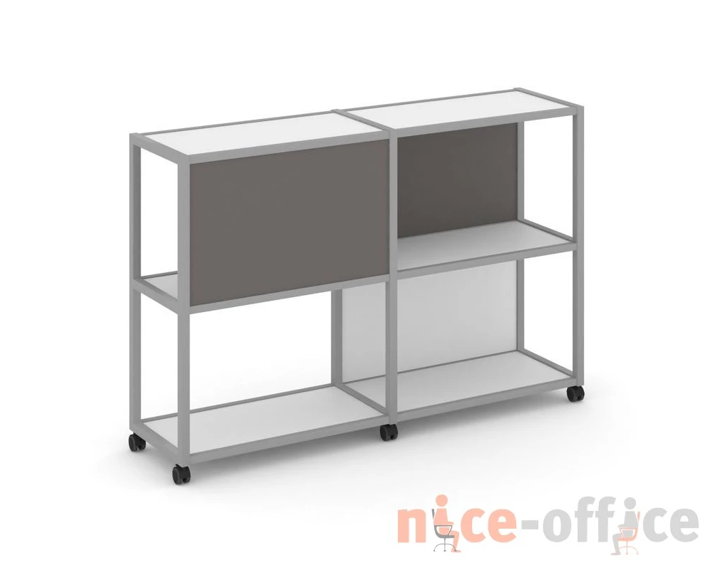 Стеллаж 3 уровня 2 секции VR.LT-STK-313.08 1570x400x1046 Шелф Мобайл / Shelf Mobile