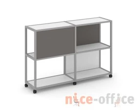 Стеллаж 3 уровня 2 секции VR.LT-STK-313.08 1570x400x1046 Шелф Мобайл / Shelf Mobile images