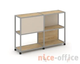 Стеллаж 3 уровня 2 секции VR.LT-STK-313.08 1570x400x1046 Шелф Мобайл / Shelf Mobile images