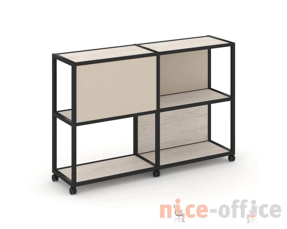 Стеллаж 3 уровня 2 секции VR.LT-STK-313.08 1570x400x1046 Шелф Мобайл / Shelf Mobile