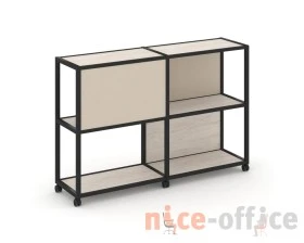 Стеллаж 3 уровня 2 секции VR.LT-STK-313.08 1570x400x1046 Шелф Мобайл / Shelf Mobile images