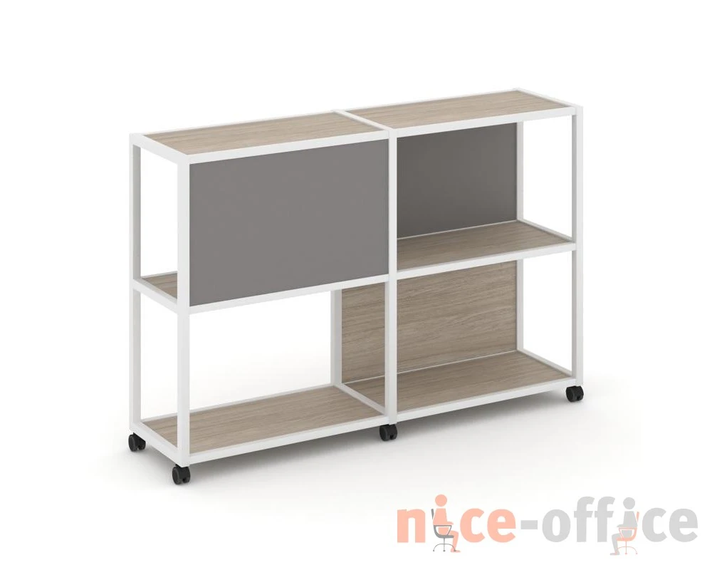 Стеллаж 3 уровня 2 секции VR.LT-STK-313.08 1570x400x1046 Шелф Мобайл / Shelf Mobile