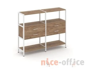 Двухсекционный стеллаж трехярусный с ящиками на одном ярусе 1590х400х1246 Шелф Систем / Shelf System images
