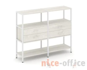 Двухсекционный стеллаж трехярусный с ящиками на одном ярусе 1590х400х1246 Шелф Систем / Shelf System images