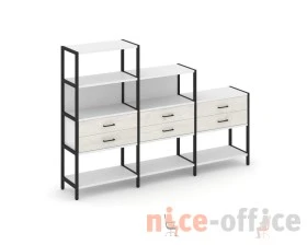 Трехсекционный стеллаж четырех/трех/двухярусный с ящиками 2730х400х1613 Шелф Систем / Shelf System images