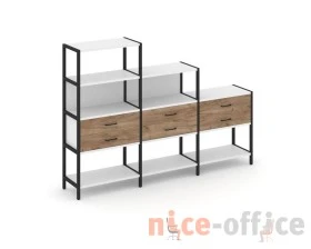 Трехсекционный стеллаж четырех/трех/двухярусный с ящиками 2730х400х1613 Шелф Систем / Shelf System images