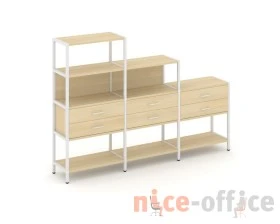 Трехсекционный стеллаж четырех/трех/двухярусный с ящиками 2730х400х1613 Шелф Систем / Shelf System images