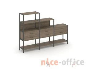 Трехсекционный стеллаж четырех/трех/двухярусный с ящиками 2730х400х1613 Шелф Систем / Shelf System images