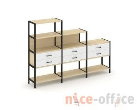 Трехсекционный стеллаж четырех/трех/двухярусный с ящиками 2730х400х1613 Шелф Систем / Shelf System images