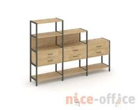 Трехсекционный стеллаж четырех/трех/двухярусный с ящиками 2730х400х1613 Шелф Систем / Shelf System images