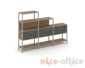 Трехсекционный стеллаж четырех/трех/двухярусный с ящиками 2730х400х1613 Шелф Систем / Shelf System images