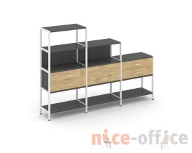 Трехсекционный стеллаж четырех/трех/двухярусный с ящиками 2730х400х1613 Шелф Систем / Shelf System images