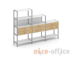 Трехсекционный стеллаж четырех/трех/двухярусный с ящиками 2730х400х1613 Шелф Систем / Shelf System images