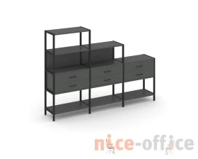 Трехсекционный стеллаж четырех/трех/двухярусный с ящиками 2730х400х1613 Шелф Систем / Shelf System images