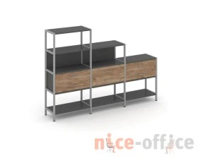 Трехсекционный стеллаж четырех/трех/двухярусный с ящиками 2730х400х1613 Шелф Систем / Shelf System images