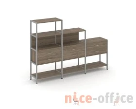 Трехсекционный стеллаж четырех/трех/двухярусный с ящиками 2730х400х1613 Шелф Систем / Shelf System images