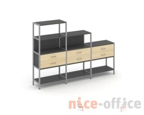 Трехсекционный стеллаж четырех/трех/двухярусный с ящиками 2730х400х1613 Шелф Систем / Shelf System images