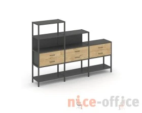 Трехсекционный стеллаж четырех/трех/двухярусный с ящиками 2730х400х1613 Шелф Систем / Shelf System images