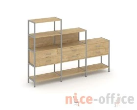 Трехсекционный стеллаж четырех/трех/двухярусный с ящиками 2730х400х1613 Шелф Систем / Shelf System images