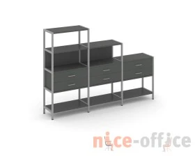 Трехсекционный стеллаж четырех/трех/двухярусный с ящиками 2730х400х1613 Шелф Систем / Shelf System images