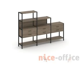 Трехсекционный стеллаж четырех/трех/двухярусный с ящиками 2730х400х1613 Шелф Систем / Shelf System images