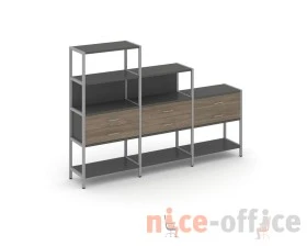 Трехсекционный стеллаж четырех/трех/двухярусный с ящиками 2730х400х1613 Шелф Систем / Shelf System images