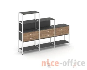 Трехсекционный стеллаж четырех/трех/двухярусный с ящиками 2730х400х1613 Шелф Систем / Shelf System images