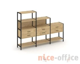Трехсекционный стеллаж четырех/трех/двухярусный с ящиками 2730х400х1613 Шелф Систем / Shelf System images