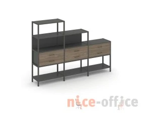 Трехсекционный стеллаж четырех/трех/двухярусный с ящиками 2730х400х1613 Шелф Систем / Shelf System images
