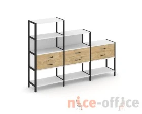 Трехсекционный стеллаж четырех/трех/двухярусный с ящиками 2730х400х1613 Шелф Систем / Shelf System images